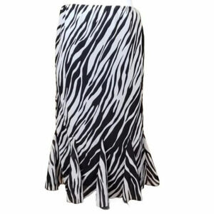 Vintage Fashion Bug Womens M Black white zebra print smSkirt Flair Hem‎